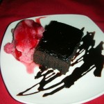 Heat 055 Chocolate brownie with ice-cream.